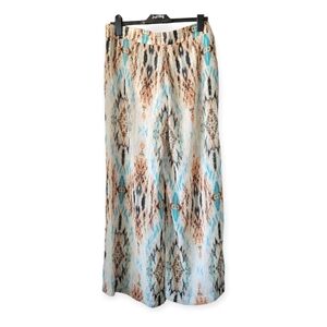 Guess Sheer Wide Leg Snake Print Pants size medium bohemian